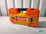 an orange and yellow case that is sitting on a table