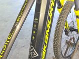 a close up of a bike in a garage