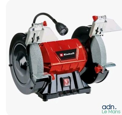 a picture of a benchtop grinder on a white background