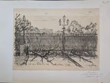 an image of a drawing of a fence in a park