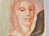 an image of a painting of a woman ' s face on a piece of paper