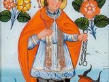 an image of a painting of a woman with a goat