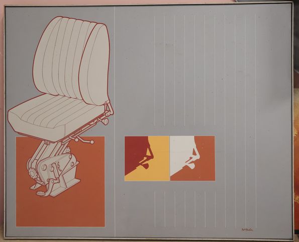 Pol Gachon, « siège de camion », huile sur toile, illustration de...