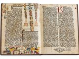 un livre ouvert sur lequel est dessiné une croix