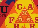 an image of a poster with a triangle and a star on it