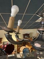 Lustre en métal argenté. Époque XXe siècle, travail Art Déco… (photo 2)