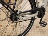 a close up of the front wheel of a bicycle