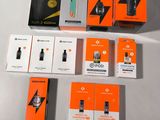 several boxes of electronic devices sitting on a table