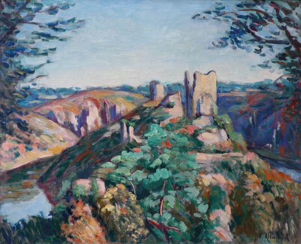 Eugène ALLUAUD (1866-1947) 
Les ruines de Crozant
Huile sur toile...