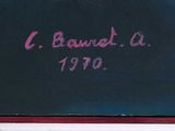 a blackboard with a pink writing on it that says c bawet c 1910