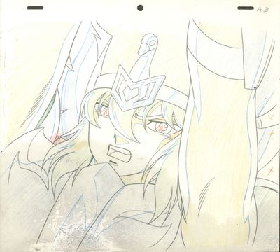drawing of a woman with a sword in her hand and a man with a sword in his hand