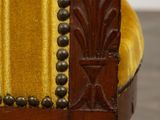 yellow upholstered upholstered chair with gold velvet upholstered seat