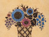 an image of a painting of flowers in a vase on a table