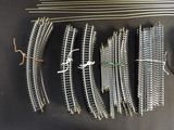 a lot of train tracks that are laying on the table