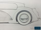 drawing of a classic car with a white background