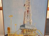 une photo d'une peinture à l'huile représentant une plate-forme pétrolière