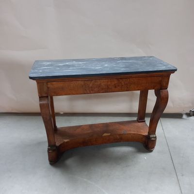 Console XIXe siècle en bois de placage sculpté ouvrant pas u…