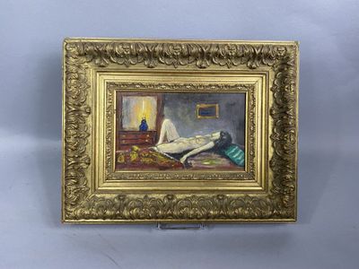 Ecole moderne Femme nue allongée dans un intérieur