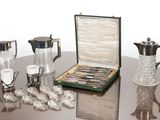 a table with silverware and silverware on it