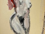 an image of a painting of a nude woman with a red umbrella