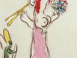 a drawing of a woman holding a flower and a bug