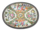 a plate that has a picture of people on it