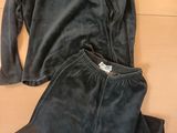 boys black veloue tracksuit and joggers