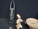 a lot of items that are sitting on a black surface