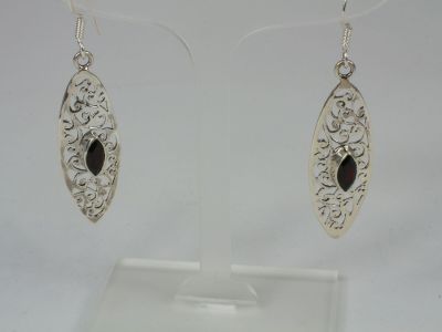 sterling silver earrings with black onyx