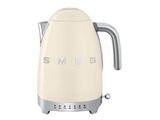 Bouilloire électrique Smeg de couleur crème avec des finitions argentées