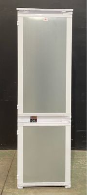an image of a white refrigerator with a glass door