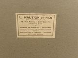 une vieille photo d'une étiquette sur un bout de papier