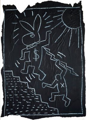 une image d'un dessin en noir et blanc sur une feuille de papier