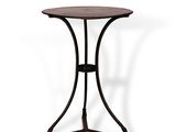 une image représentant une petite table avec un plateau en bois et des pieds en métal