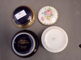 three plates and a bowl are sitting on a table