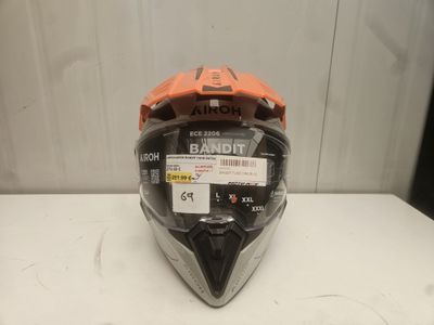 a close up of a motorcycle helmet on a table