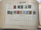 an open book with a lot of stamps on it