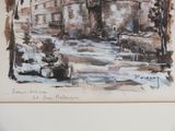 a picture of a painting of a city street