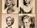 quatre photos en noir et blanc de Marilyn Monroe dans différentes poses