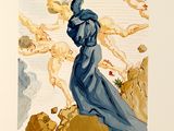 une photo d'un tableau représentant une femme en robe bleue