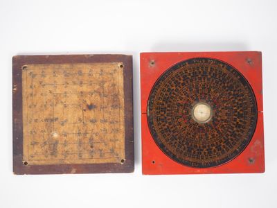 Chine, début Xxe siècle, Boussole géomantique en bois ancien…