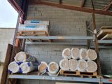 many rolls of toilet paper on the shelves in the room