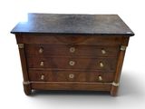 chest of drawers with marble top and brass handles