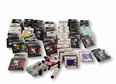 a picture of a pile of assorted items on a white surface