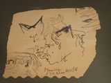 un dessin représentant un homme et une femme sur une feuille de papier