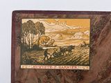 a picture of a wallet with a picture of a farmer on it