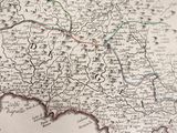 a map of a country with a red line in the middle of it