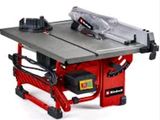 a red table with a saw on top of it on a white background