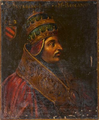 un tableau représentant un homme coiffé d'une couronne