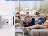 an image of a group of people sitting on top of a couch next to a wall mounted wifi